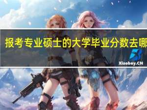 报考专业硕士的大学毕业分数去哪里看