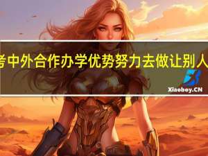 报考中外合作办学优势努力去做让别人羡慕的人