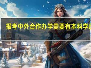 报考中外合作办学需要有本科学历吗