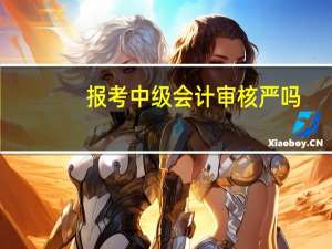 报考中级会计审核严吗,能不能作假