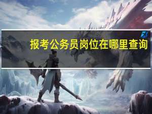 报考公务员岗位在哪里查询