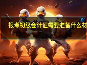 报考初级会计证需要准备什么材料