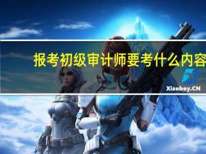 报考初级审计师要考什么内容