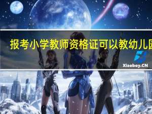 报考小学教师资格证可以教幼儿园吗