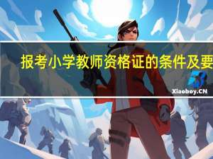 报考小学教师资格证的条件及要求