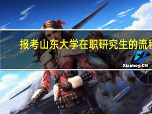 报考山东大学在职研究生的流程