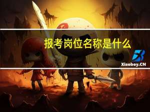 报考岗位名称是什么