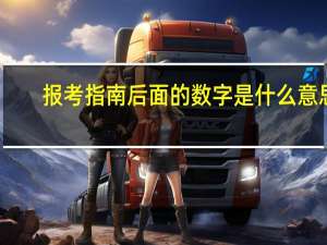 报考指南后面的数字是什么意思