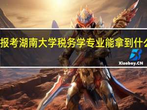 报考湖南大学税务学专业能拿到什么证书