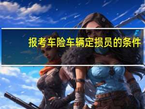 报考车险车辆定损员的条件