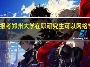 报考郑州大学在职研究生可以网络学习吗