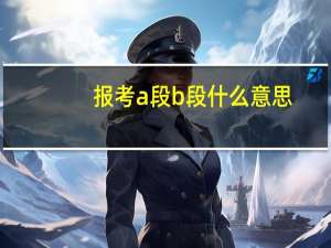 报考a段b段什么意思
