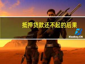 抵押贷款还不起的后果