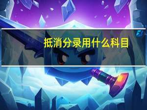 抵消分录用什么科目