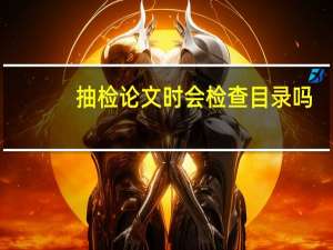 抽检论文时会检查目录吗