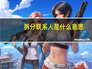 拆分联系人是什么意思