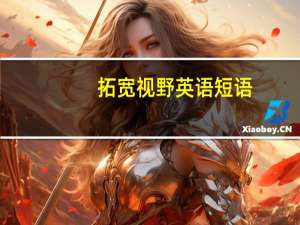 拓宽视野英语短语