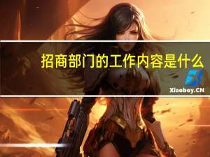 招商部门的工作内容是什么