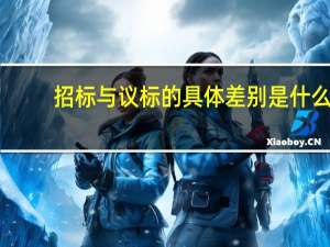 招标与议标的具体差别是什么