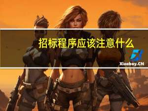招标程序应该注意什么