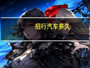招行汽车多久