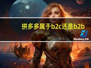 拼多多属于b2c还是b2b