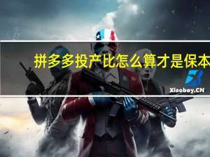 拼多多投产比怎么算才是保本