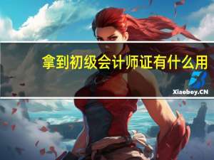 拿到初级会计师证有什么用