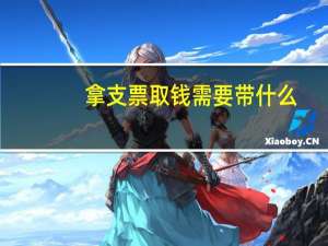 拿支票取钱需要带什么
