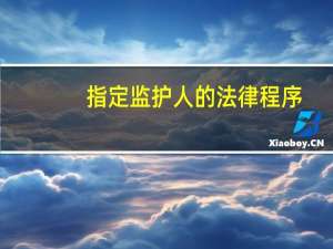 指定监护人的法律程序