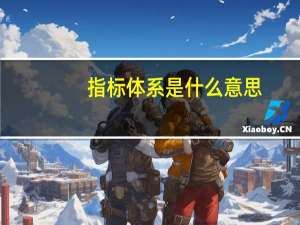 指标体系是什么意思