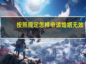 按照规定怎样申请婚姻无效