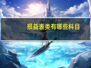损益表类有哪些科目