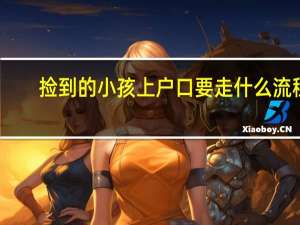 捡到的小孩上户口要走什么流程