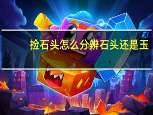 捡石头怎么分辨石头还是玉