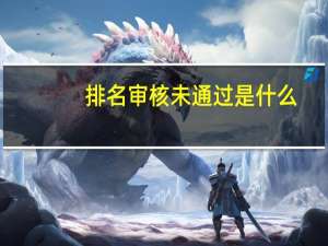 排名审核未通过是什么