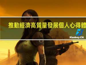 推動經濟高質量發展個人心得體會