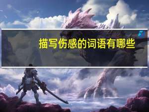 描写伤感的词语有哪些
