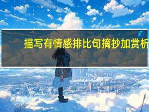 描写有情感排比句摘抄加赏析