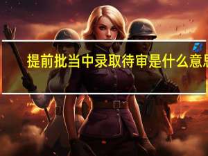 提前批当中录取待审是什么意思