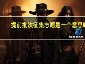 提前批次征集志愿是一个意思吗