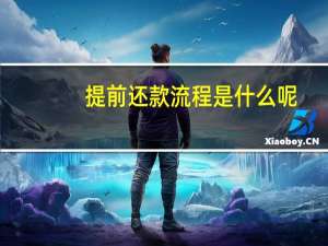 提前还款流程是什么呢