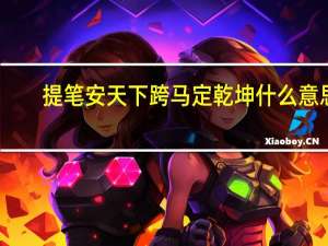提笔安天下跨马定乾坤什么意思