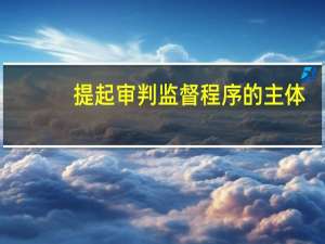 提起审判监督程序的主体