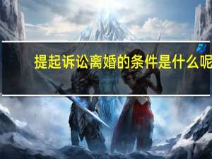 提起诉讼离婚的条件是什么呢
