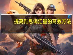 提高雅思词汇量的高效方法