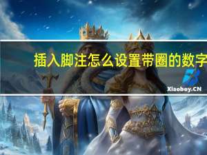 插入脚注怎么设置带圈的数字（脚注怎么设置成带圈）