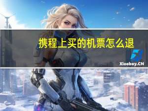 携程上买的机票怎么退