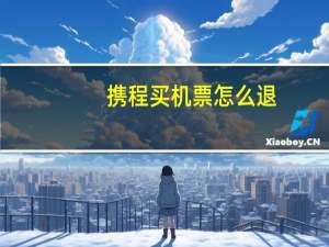 携程买机票怎么退