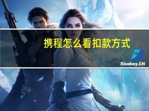 携程怎么看扣款方式